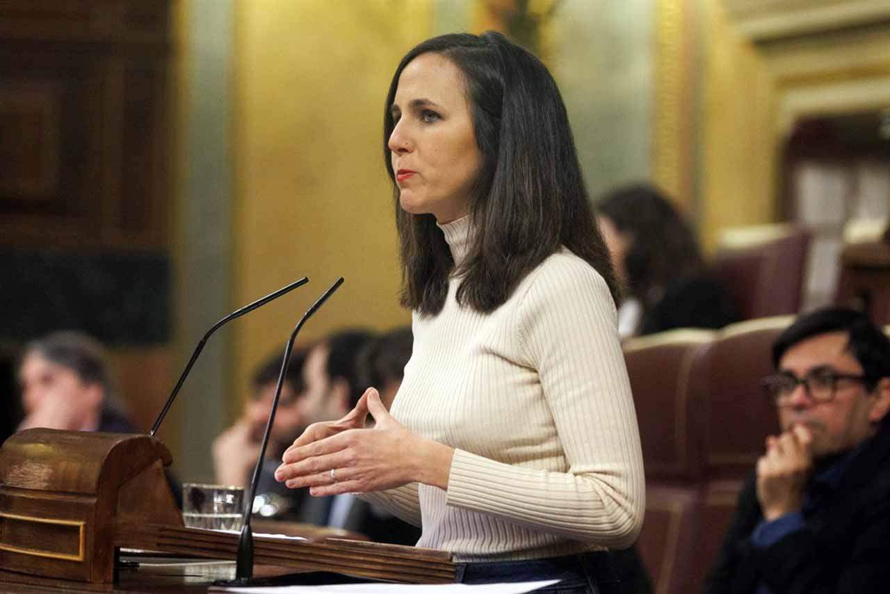 The Minister of Social Rights and Agenda 2023, Ione Belarra, speaks during a plenary session, on February 9, 2023, in Madrid (Spain).  Congress approves the animal welfare law / Photo: EP