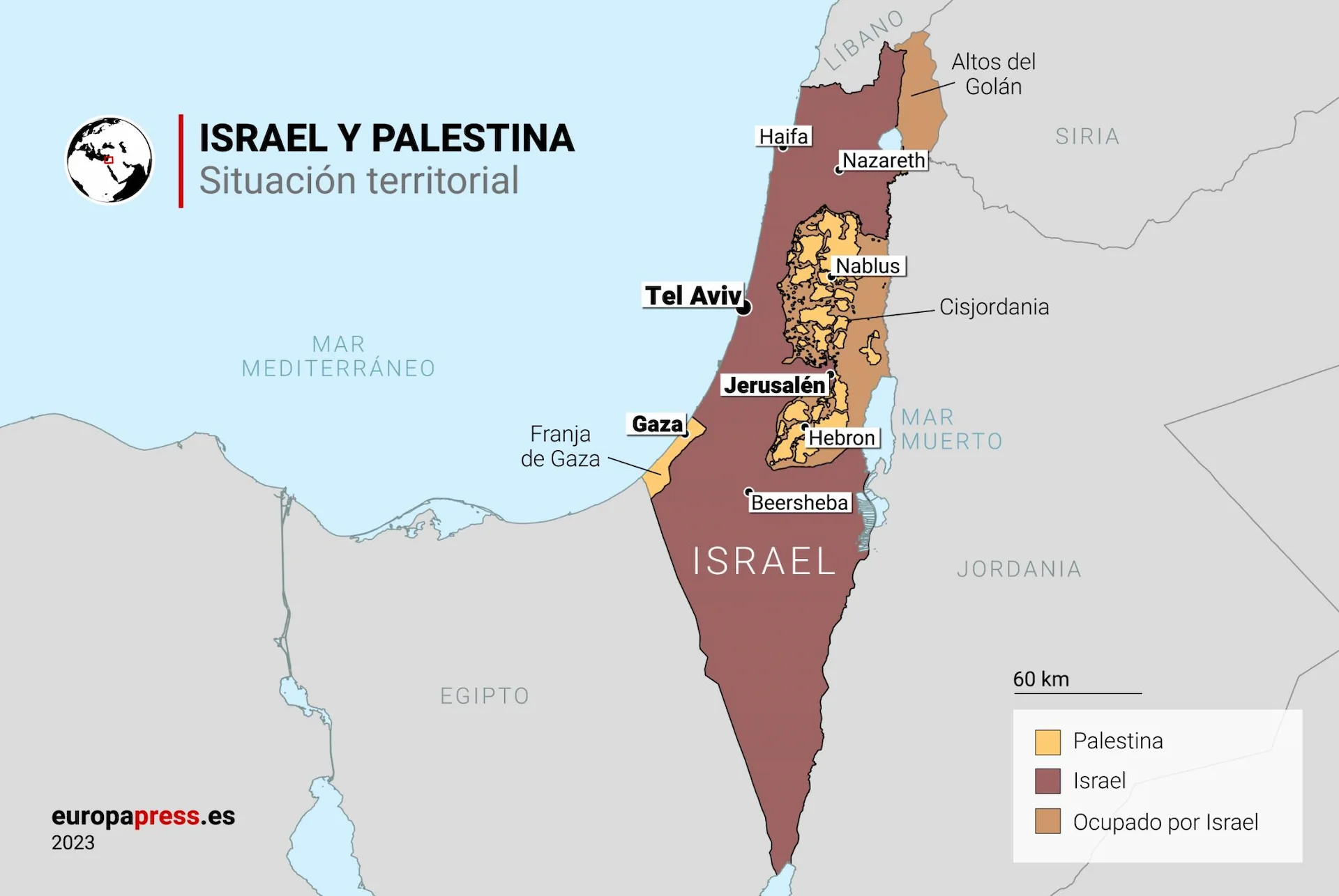 Mapas de la guerra entre Israel y Palestina, ultima hora