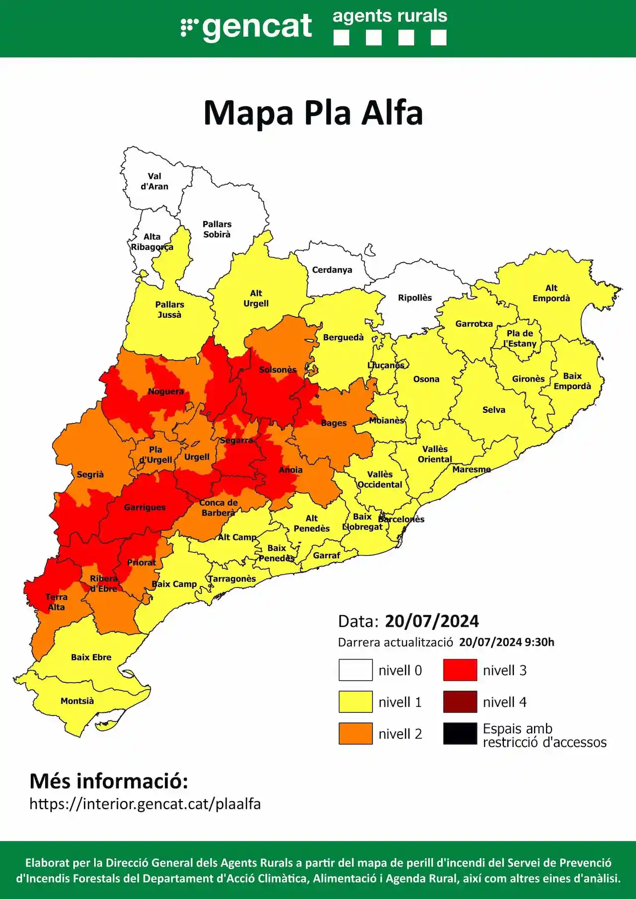 Riesgo de incendio por ola de calor en Catalunya