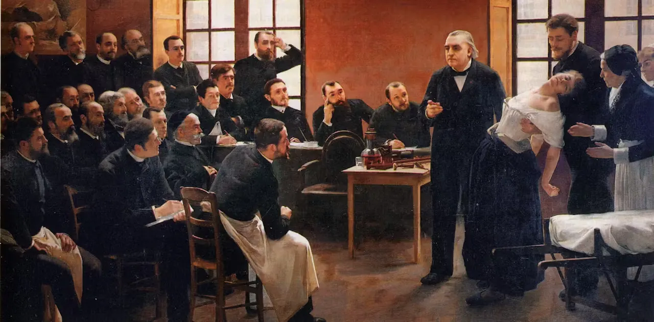 Una lección de mujeres histéricas por Jean-Martin Charcot (1887), de André Brouillet / Imagen: Fonds national d'art contemporain-Wikimedia commons