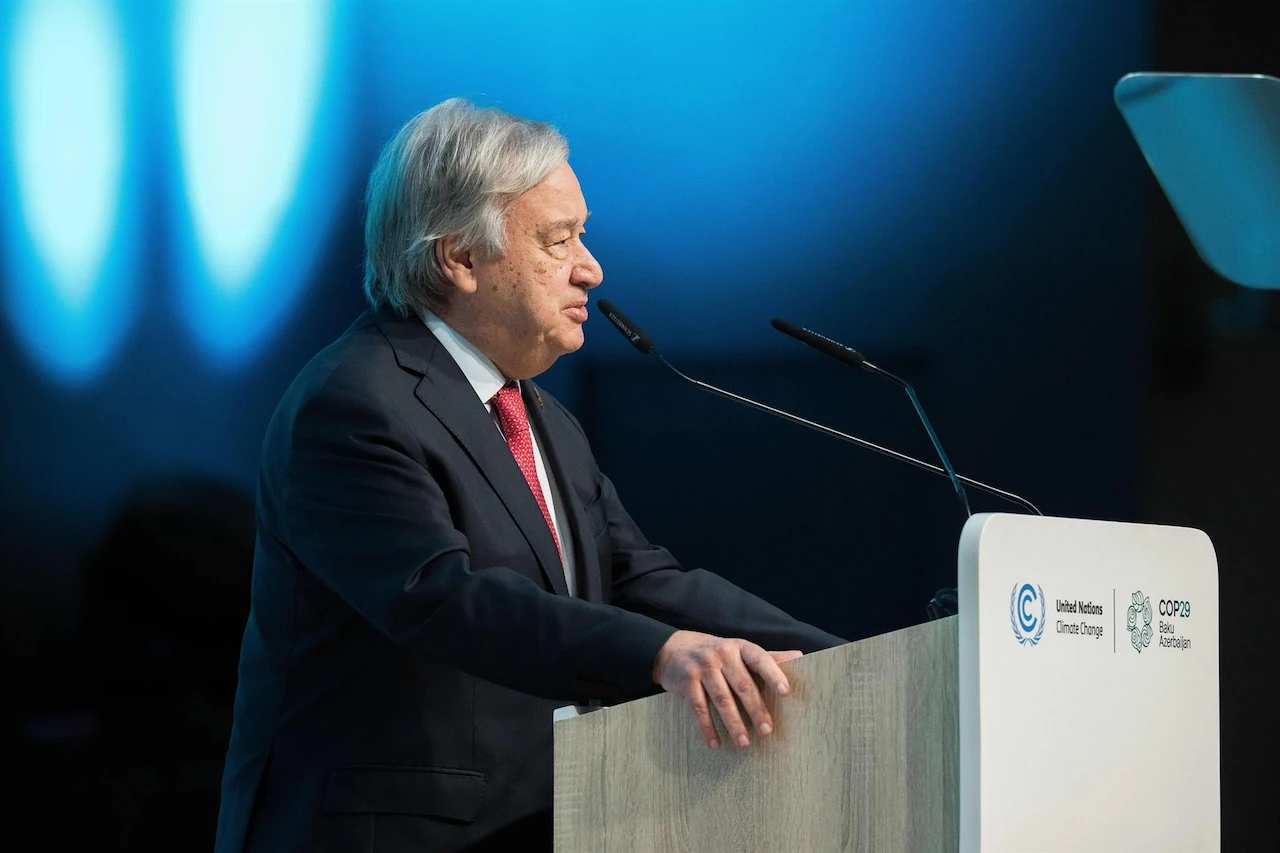 La ONU pide más dinero para el Fondo de Pérdidas y Daños. António Guterres, secretario general / Foto: COP29 - EP