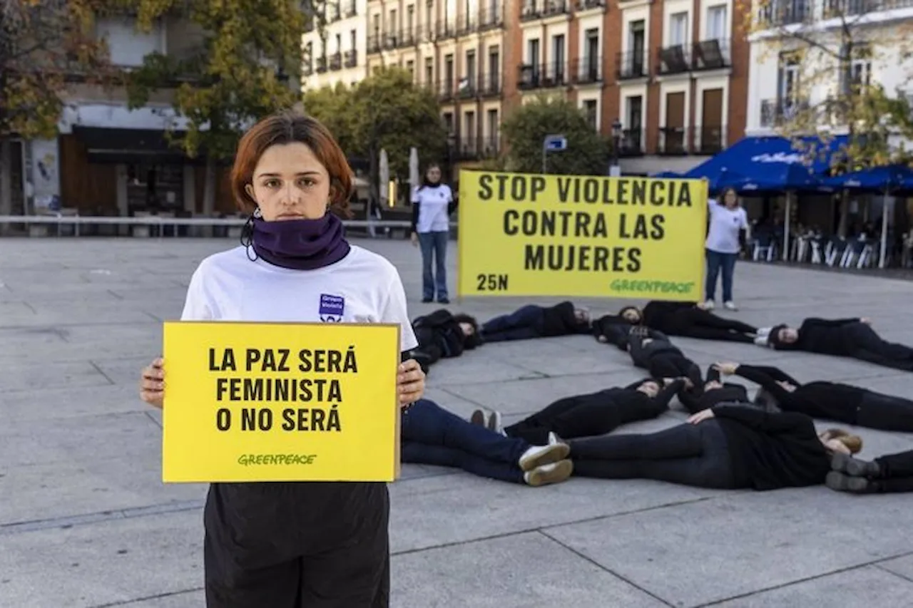 Greenpeace en el Día contra la Violencia a la Mujer: 'Embargo de Armas a Israel ya'  / Foto: Greenpeace