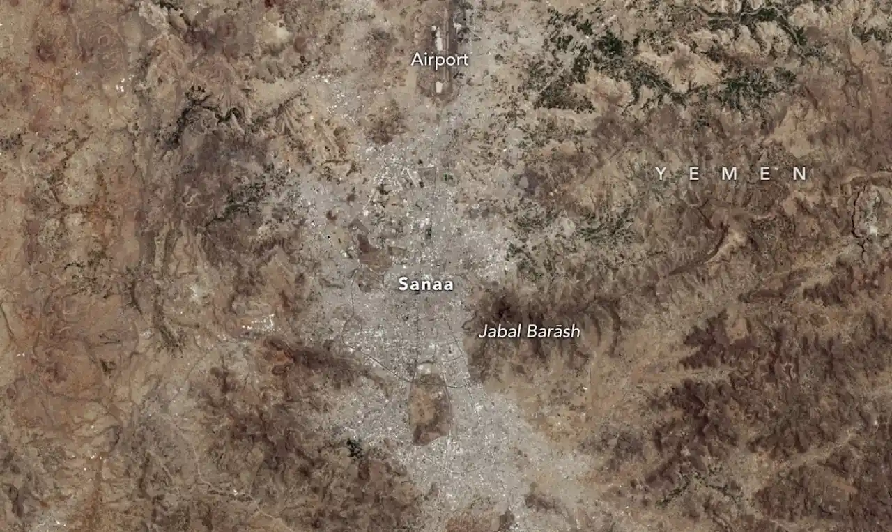 Saná, Yemen, ciudad del Sur Global tiene menor capacidad de enfriamiento / Foto: NASA Earth Observatory