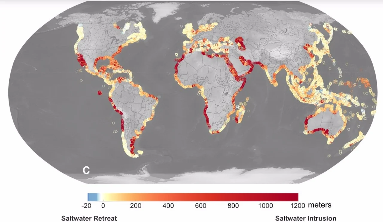 La intrusión de agua salada afectará las aguas subterráneas en 2100 / Imagen: NASA/JPL-CALTECH