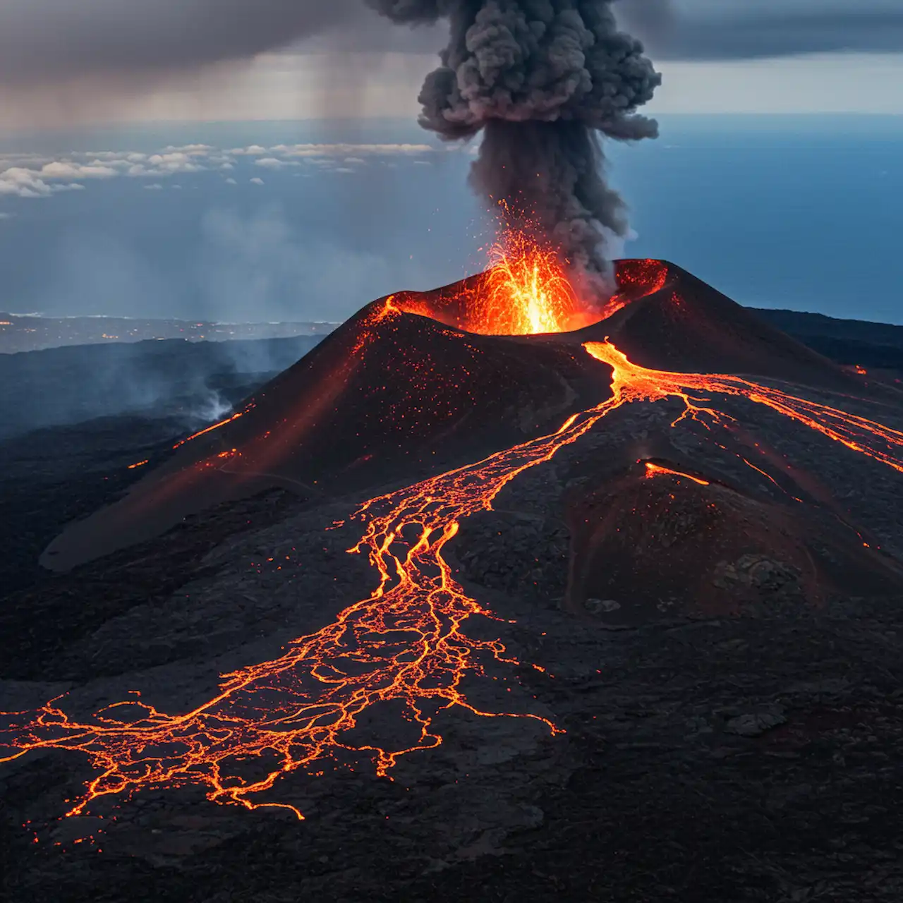 Recreación del volcán Tajogaite o también denominado Volcán de La Palma / Imagen: AI - GM