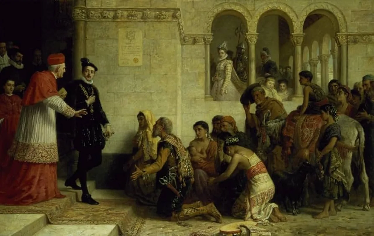 ‘Expulsión de los gitanos de España’ / Imagen: pintura de Edwin Longsden Long